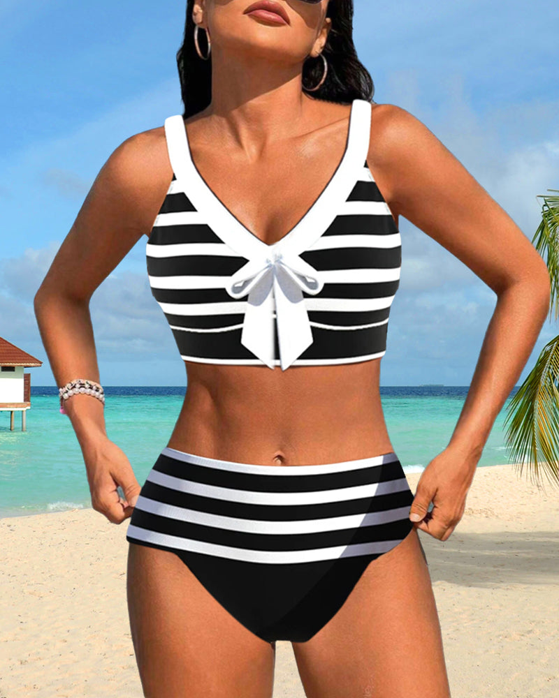 Van Dann | Gestreepte bikini met hoge taille