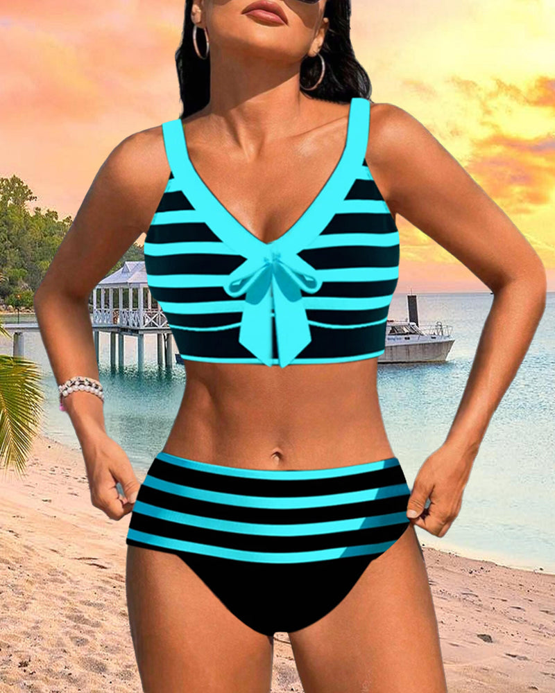 Van Dann | Gestreepte bikini met hoge taille