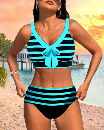 Van Dann | Gestreepte bikini met hoge taille