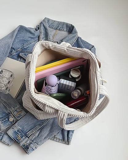 Van Dann | Geribbelde Totetas met Koorddetail