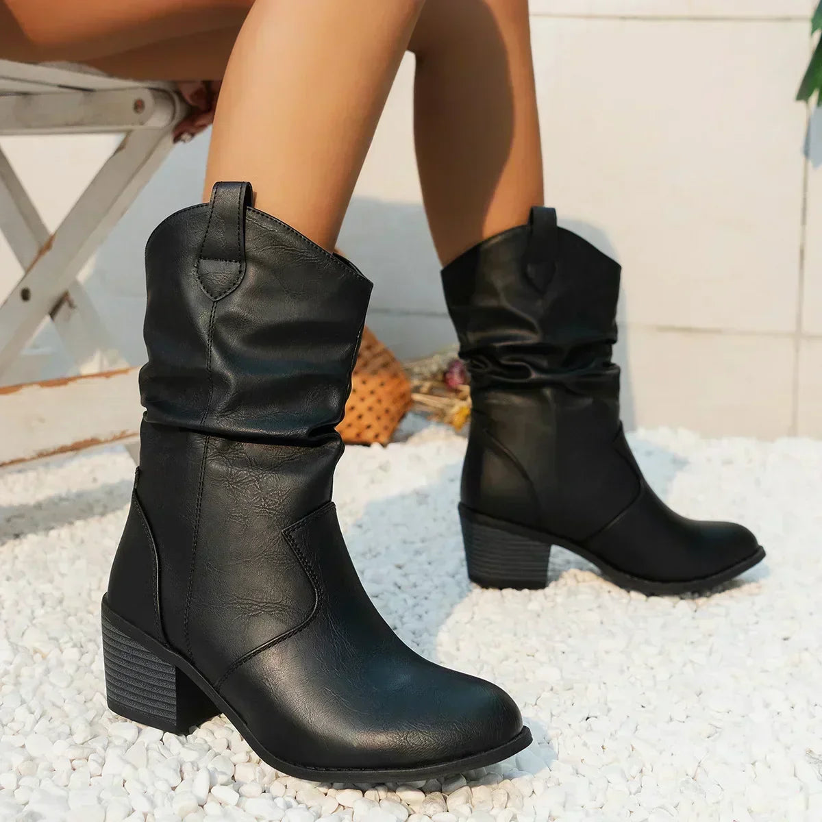 Van Dann | Klassieke Mid-Calf Western Boots