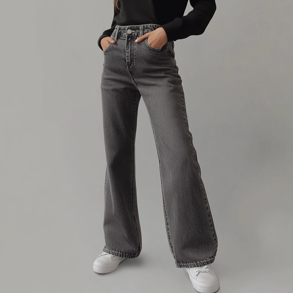 Van Dann | Grijze Damesbroek Wide Leg