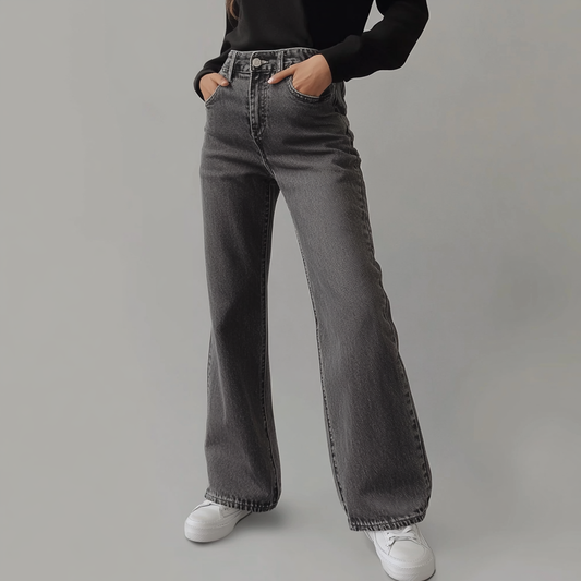 Van Dann | Grijze Damesbroek Wide Leg