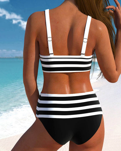 Van Dann | Gestreepte bikini met hoge taille